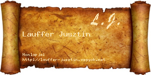 Lauffer Jusztin névjegykártya